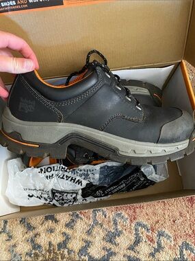 Timberland PRO Black Work Boot with Orange Lining Steeltoe